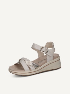 Sandale dama din piele naturala, Caprice 9-28304-46 156 OFFWHITE PERLA, alb