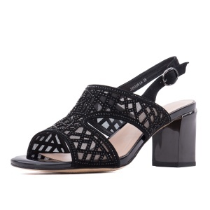 Sandale dama din piele naturala intoarsa, Epica JIJI60051A 01-I, negru