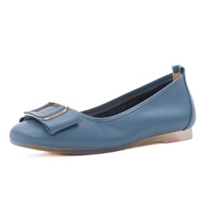 Balerini dama din piele naturala, PASS Collection M4M480009G 07-N, albastru