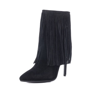 Ghete dama din piele intoarsa, Feeling ZPA340-Q3291-2, negru