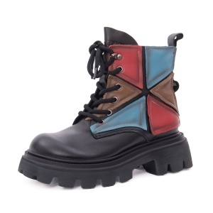 Ghete dama din piele naturala, Gryxx 1LY90018A L2-N, negru multicolor