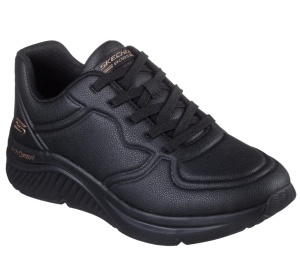 Pantofi sport damă Skechers BOBS Arch Comfort 117560-BBK, negri, piele ecologică