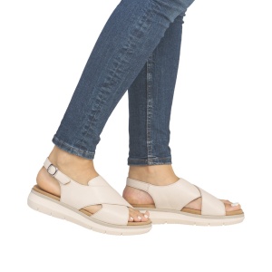 Sandale dama casual, Remonte D2K56-60 din piele naturala, crem
