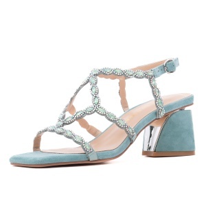 Sandale dama din piele intoarsa, ALMA EN PENA V263004 SUEDE JADE, verde