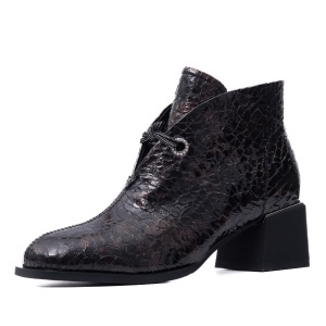 Botine dama din piele lacuita croco, Epica, 1JI70016B 23-O, bordo