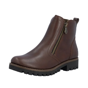 Botine dama din piele naturala, Rieker 78556-28, maro