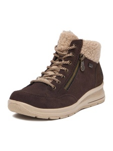 Ghete dama din piele naturala de antilopa, Rieker L7701-25, maro roscat