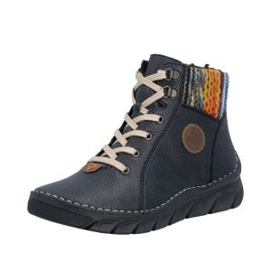 Ghete dama din piele naturala, Rieker 55040-00, bleumarin