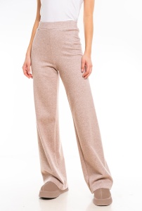 Pantaloni uni tricotati, ALANIA, bej