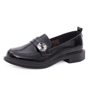 Pantofi dama eleganti din piele naturala lacuita, PASS Collection 1X490002A 01-L, negru