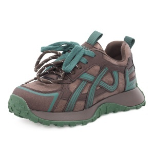 Pantofi dama sport din piele naturala, Gryxx 1ZJ90001D 02-N, maro multicolor