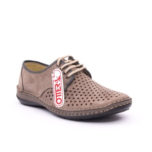 Pantofi de vara, piele naturala nabuc, OT9554, gri
