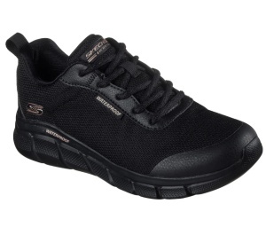 Pantofi sport impermeabili damă Skechers BOBS B Flex - Flex Proof 117351-BBK, negri, cu Memory Foam