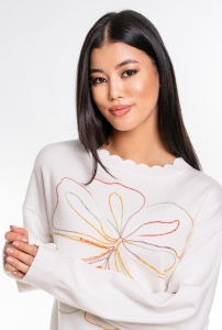 Pulover din tricot marime universala 44737, alb
