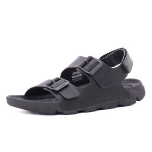 Sandale barbati din piele naturala, JEEP, DAYTONA SANDAL JM61121A 062 BLACK, negru