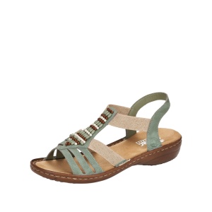 Sandale dama casual, piele ecologica, 60851-52, olive