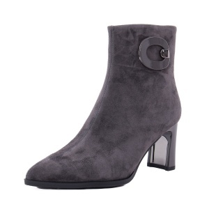 Botine dama din piele intoarsa, Epica 1K390003A 51-I, gri inchis
