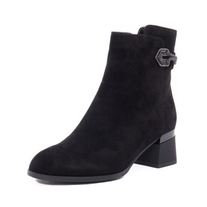 Botine dama din piele intoarsa, Epica 1K390005A 01-I, negru