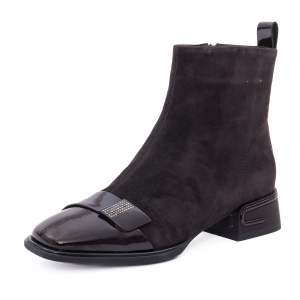 Botine dama din piele intoarsa, Karisma 31079-32B-R250 02-I, maro
