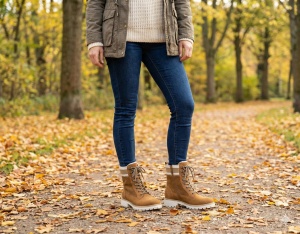Ghete dama casual, piele naturala nubuc, D0W77-22