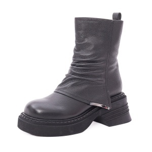 Ghete dama din piele naturala, Epica 3A691-M1162B-F626 01-N, negru