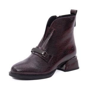 Ghete dama din piele naturala lacuita, Epica 3B317-A801-YP1828B 23-L, bordo