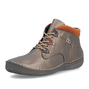 Ghete dama Rieker 52544-90, bronz metalizat