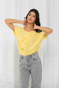 Bluza dama uni din sifon RALU, Hermosa, galben