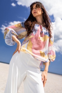 Bluza lejera cu imprimeu abstract ISOLDA, Hermosa, multicolor