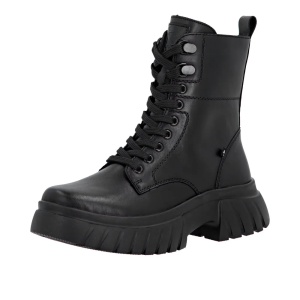 Botine dama din piele naturala, Rieker W1870-02, negru