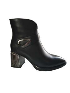 Botine dama Feeling piele naturala 25-165-02, negru