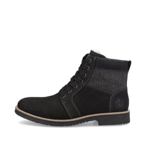 Ghete barbati negre cu siret si fermoar, 33605-00