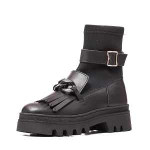 Ghete fashion negre, M 410 Box+Sint