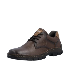 Pantofi barbati casual din piele naturala, Rieker 12213-25, maro