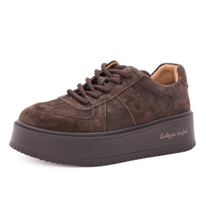 Pantofi dama casual din piele naturala nabuc, OBUWIE, Lee Cooper LCJ-26-01-4644L, maro