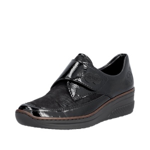 Pantofi dama casual, piele lacuita, 487C0-00