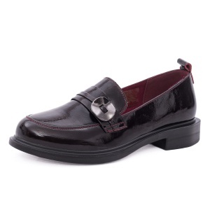 Pantofi dama eleganti din piele naturala lacuita, PASS Collection 1X490002B 23-L, bordo