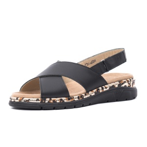 Sandale dama casual, Suave, piele naturala, SU12505VT MOSTAR 01-N, negru