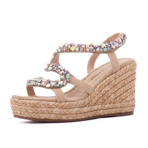 Sandale dama din piele intoarsa, ALMA EN PENA V266052 SUEDE SAND, bej