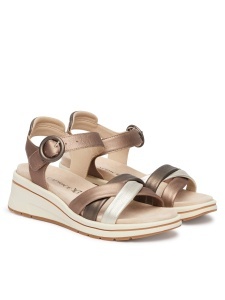 Sandale dama din piele naturala, Caprice 9-28304-46 366 TAUPE METALLIC, taupe metalizat