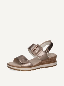 Sandale dama din piele naturala, Caprice 9-28753-42 341 TAUPE METALLIC, taupe metalizat