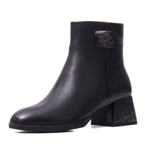 Botine dama din piele naturala, Epica, 1JI70034B 01-N, negru