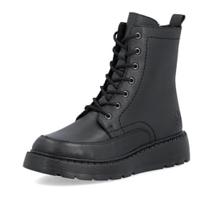 Botine dama din piele naturala, Rieker 70410-00, negru