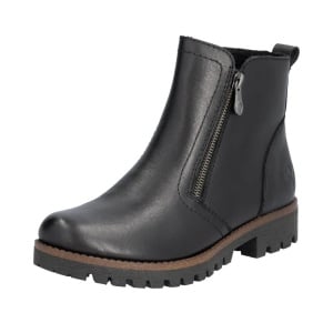 Botine dama din piele naturala, Rieker 78556-00, negru