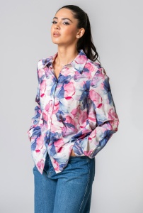 Camasa casual din vascoza JUDITH, Hermosa, indigo