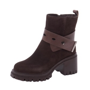 Ghete dama din piele naturala intoarsa, Feeling ZPH170-Q2831-5, maro coffee