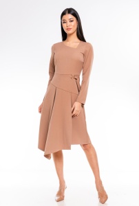 Rochie din tripluvoal, SORANA, camel