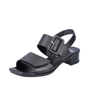 Sandale dama casual, piele naturala, 62663-01, negru