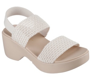 Sandale dama din material sintetic, Skechers CALI DAY 119413 OFWTOFF WHIT, alb