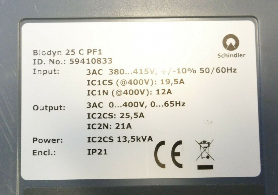 Convertizor de frecventa / VFD Schindler DR-VCP025
